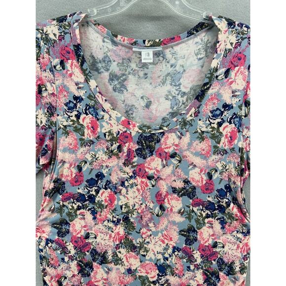 Motherhood Maternity Dress Women’s Sz XL Pink Blue‎ Floral Ruched Baby Shower - Picture 2 of 12